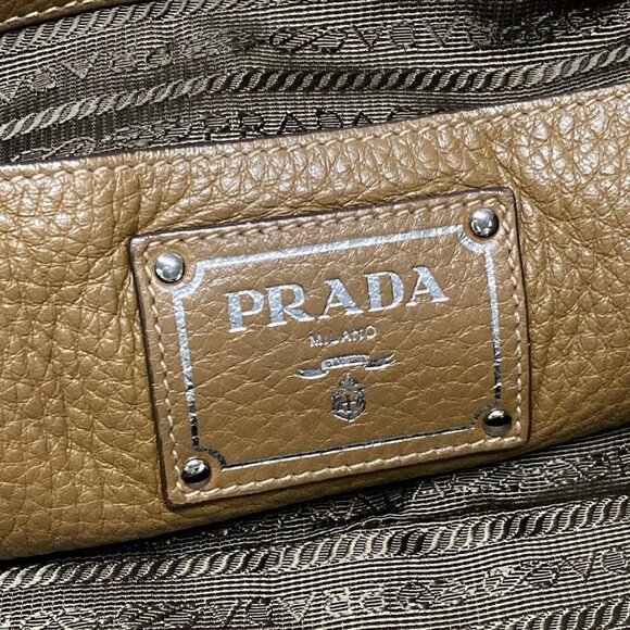 Auth PRADA - Brown Leather Tote Bag - Picture 11 of 16